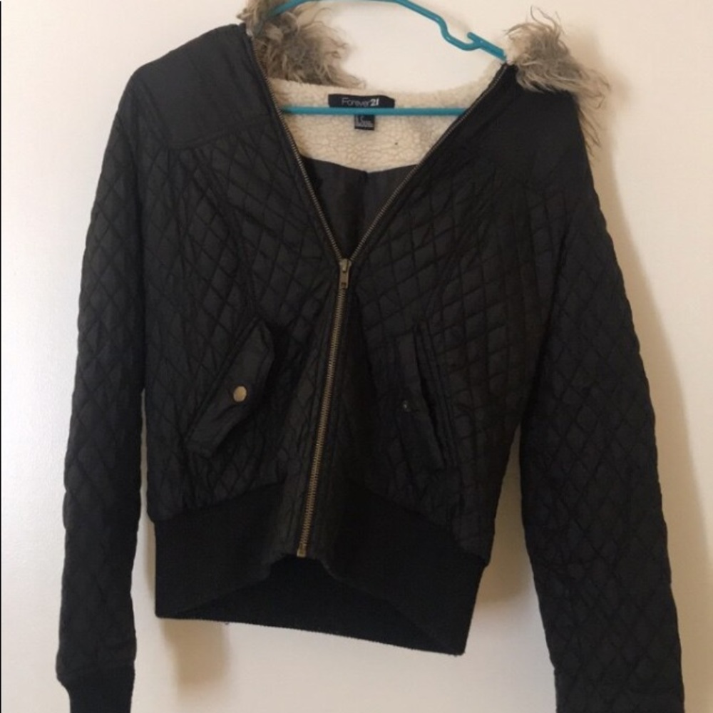 Forever 21 Puffy Jacket with Hoodie